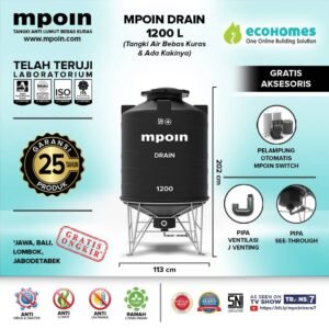 MPOIN DRAIN 1200 L ( Tangki Bebas Kuras & Kaki ) - Anti Virus & Bakteri