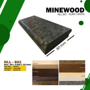MINEWOOD Wallpanel Plint Lantai 80 mm - motif kayu, warna custom ( NLL 801 )