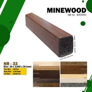 MINEWOOD Wallpanel Batang 30x30 mm - motif kayu, warna custom ( NR33 )