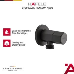 HAFELE - Hexagonal Stop Valve Black / Stop Keran air Hitam