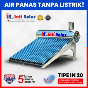 INTI SOLAR - 20 IN Solar Water Heater Stainless Steel