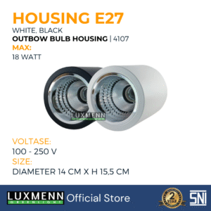 Luxmenn - Downlight Outbow Housing E27 - LUX-4107 - Black / Broken White