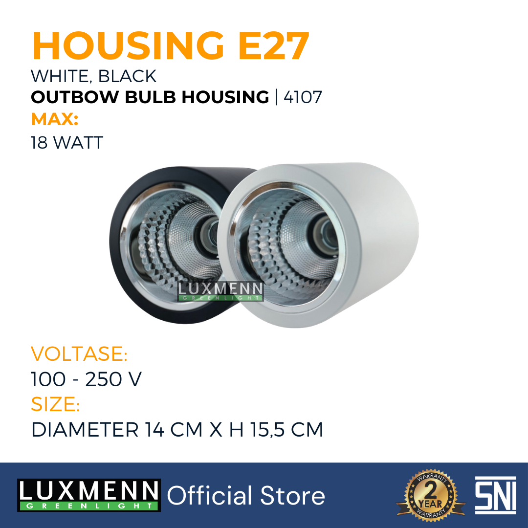 Luxmenn - Downlight Outbow Housing E27 - LUX-4107 - Black / Broken White