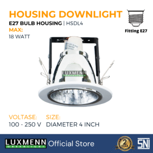 Luxmenn - LED Housing Downlight - Rumah Lampu E27 - Diameter 4 In - HSDL4