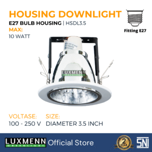 Luxmenn - LED Housing Downlight - Rumah Lampu E27 - Diameter 3.5 In - HSDL3.5