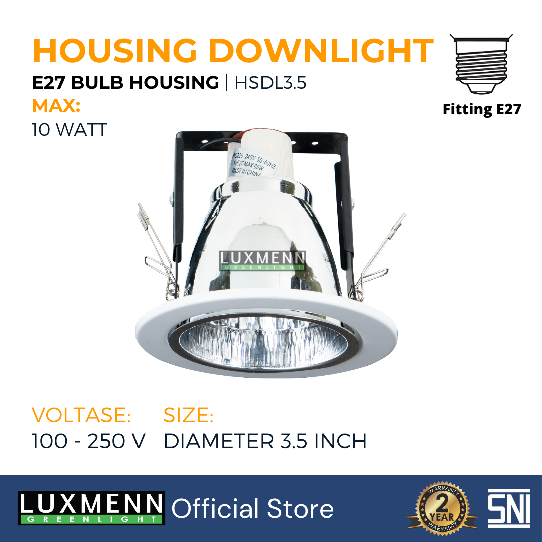 Luxmenn - LED Housing Downlight - Rumah Lampu E27 - Diameter 3.5 In - HSDL3.5