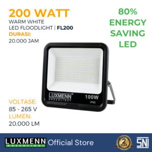 LUXMENN - LED Floodlight - LUX-FL200/200W - White / Warm White
