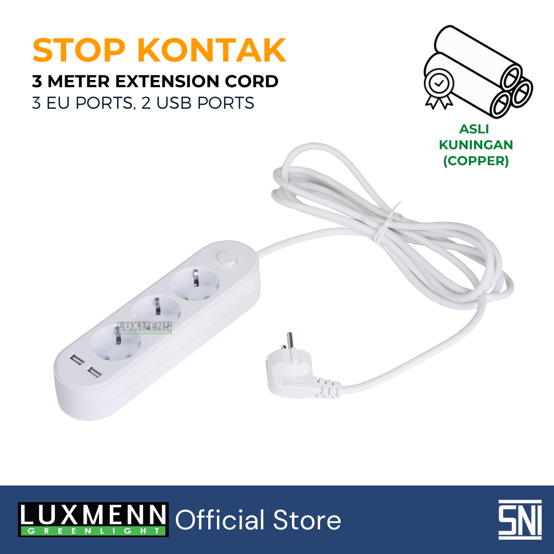 LUXMENN – Power Socket Extention – LUX-EKU201DL – White