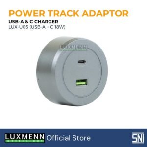 LUXMENN - Track Power Socket USB Socket - LUX-U05 ( USB-A+C18W) - Black, Grey, White