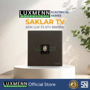 LUXMENN - T3 PC-Series Satellite TV Socket - LUX-T3-STV - Black, Brown, Gold, Grey