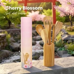 NATURA Wooden Cutlery - Cherry Blossom Cookware Set