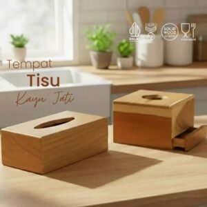 NATURA Wooden Cutlery - Kotak Tisu Kayu Jati HD42