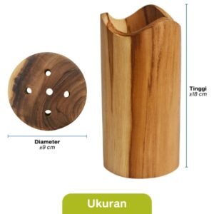 NATURA Wooden Cutlery - Wadah Sutil Persegi 18 cm