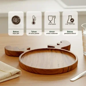 NATURA Wooden Cutlery - Piring Anak Tanduk Rusa Kayu Jati